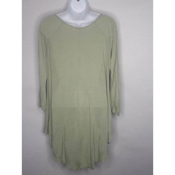 Zenana Outfitters S Langenlook‎ 3/4 Sleeve Rayon Green  Tunic Top Casual Boho - Picture 3 of 4